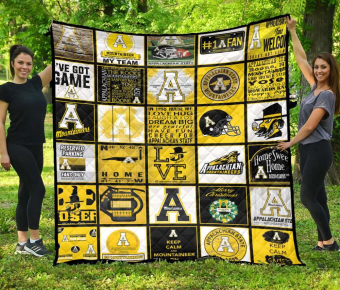 Appalachian State Mountaineer Quilt Blanket For Fans Home Decor Gift 3E 2