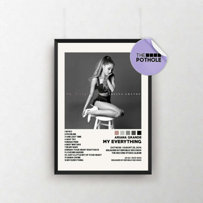 Ariana Grande Posters, My Everything Poster, Album Cover Poster, Tracklist Poster, Poster Print Wall Art, Poster, Sweetener, My Everything 2