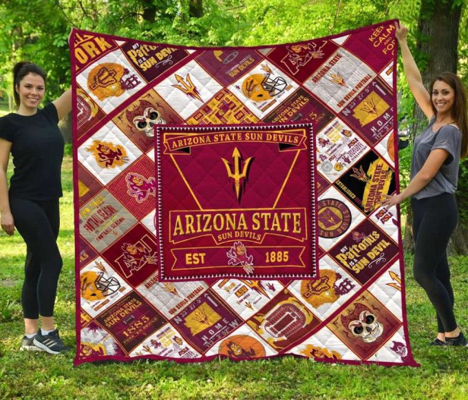 Arizona State Sun Devils Quilt Blanket For Fans Home Decor Gift 2