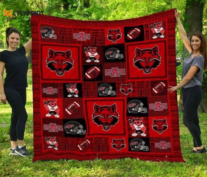 Arkansas State Red Wolves 2 Quilt Blanket For Fans Home Decor Gift 1