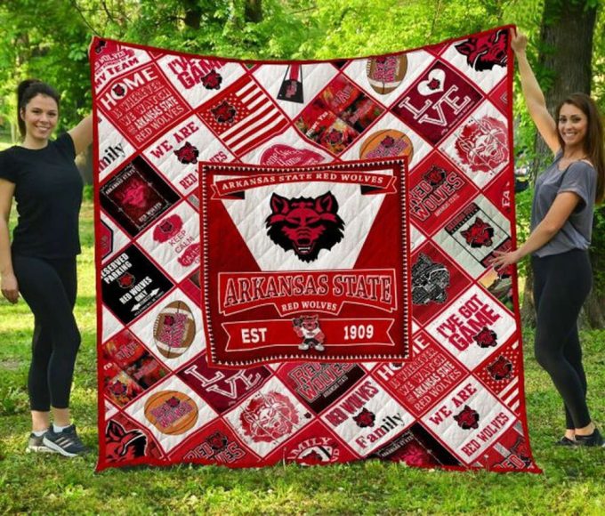 Arkansas State Red Wolves Quilt Blanket For Fans Home Decor Gift 2