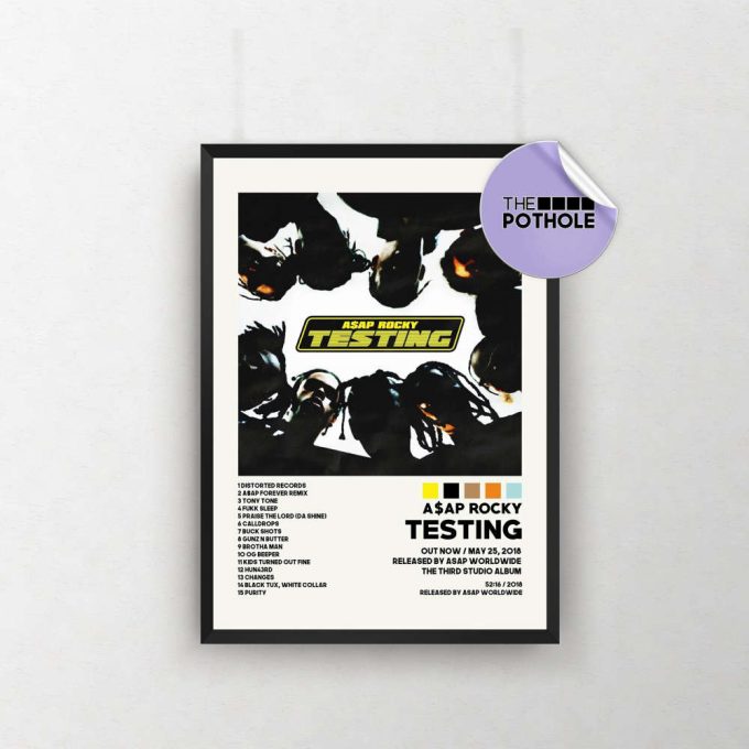 Asap Rocky Poster / Testing Poster / Album Cover Poster Poster Print Wall Art, Custom Poster, Home Decor, Asap Rocky, Testing 2