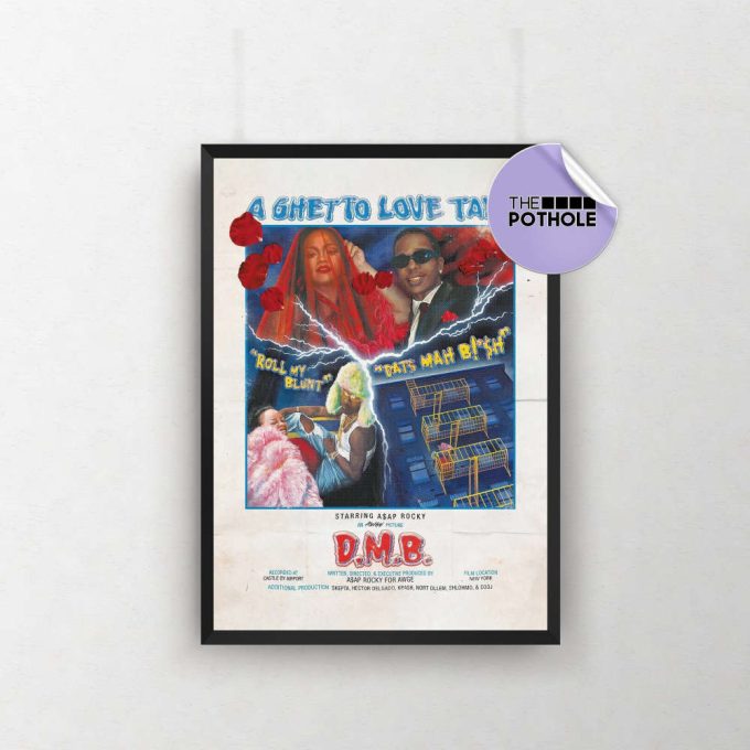 Asap Rocky Posters / D.m.b. Poster / Album Cover Poster Poster Print Wall Art, Custom Poster, D.m.b. , A Ghetto Love Tale, Rihanna 2
