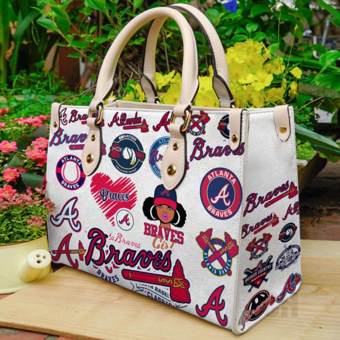 Atlanta Braves Leather Handbag Gift For Women 3