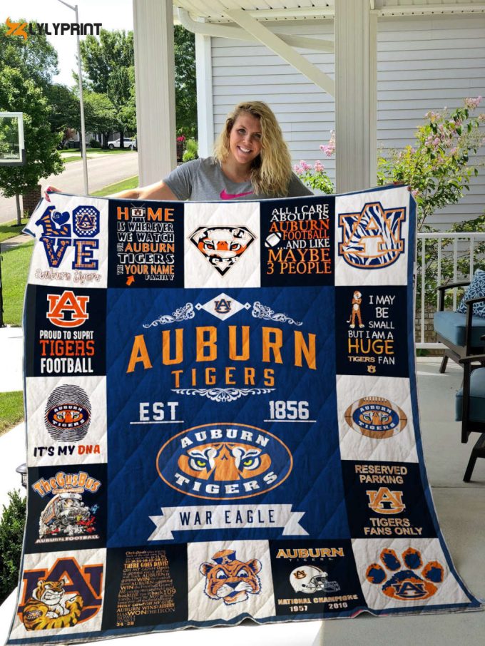 Auburn Tigers 1 Quilt Blanket For Fans Home Decor Gift 1