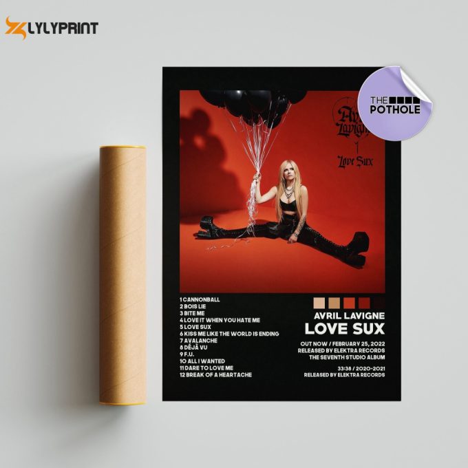 Avril Lavigne Posters / Love Sux Poster / Album Cover Poster, Poster Print Wall Art, Custom Poster, Home Decor, Avril Lavigne, Let Go, Blck 1