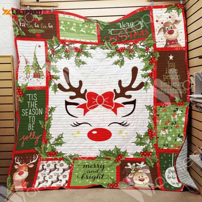 Baby Reindeer Christmas 3D Customized Quilt 1