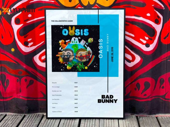 Bad Bunny &Amp;Quot;Oasis&Amp;Quot; Album Cover Poster #3 1