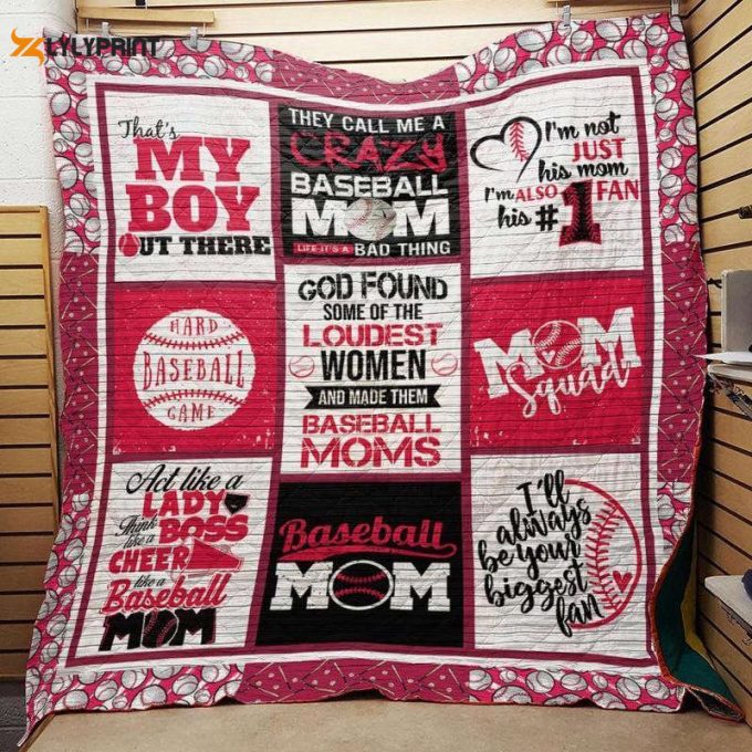 Baseball Mom Customize Quilt Blanket For Fans Home Decor Gift 1