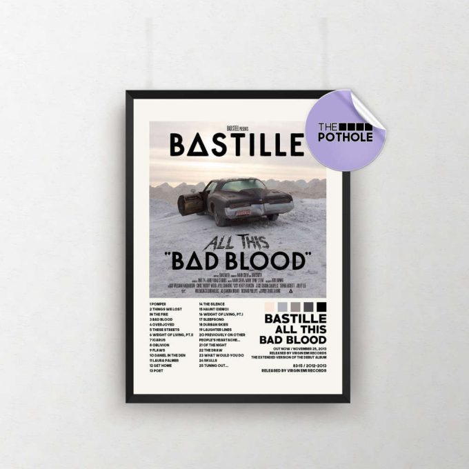 Bastille Posters, All This Bad Blood Poster, Bastille, All This Bad Blood, Album Cover Poster, Poster Print Wall Art, Custom Poster 2