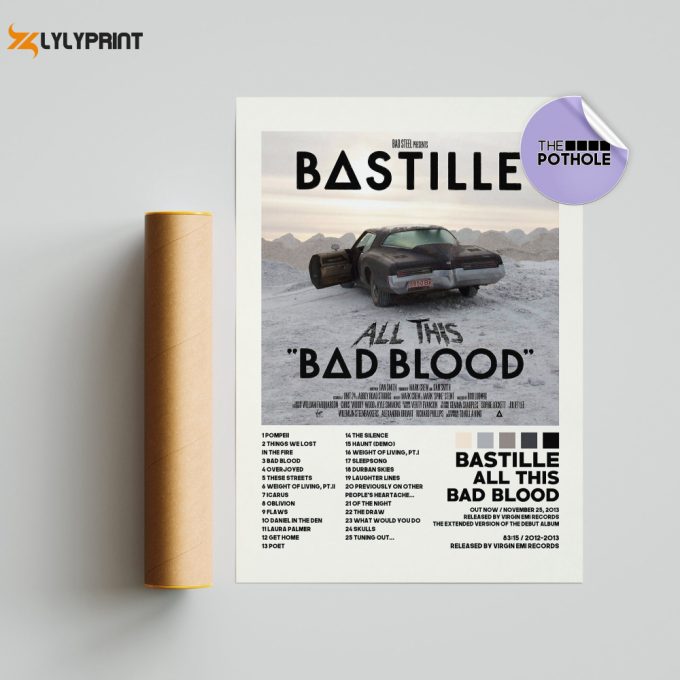 Bastille Posters, All This Bad Blood Poster, Bastille, All This Bad Blood, Album Cover Poster, Poster Print Wall Art, Custom Poster 1