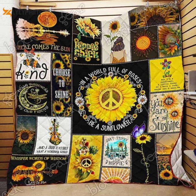Be A Sunflower Hippie 3D Customized Quilt 1