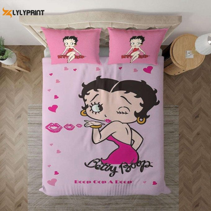 Betty Boop Boop Oop A Doop Kiss Cute, Betty Boop Gift For Fan Duvet Quilt Bedding Set 1