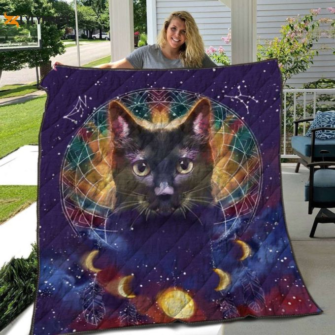 Black Cat Magic 3D Customized 3D Customized Quilt 1