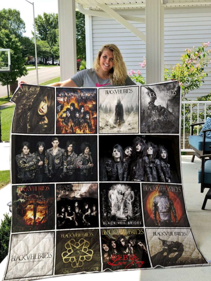 Black Veil Brides Quilt Blanket For Fans Home Decor Gift 3