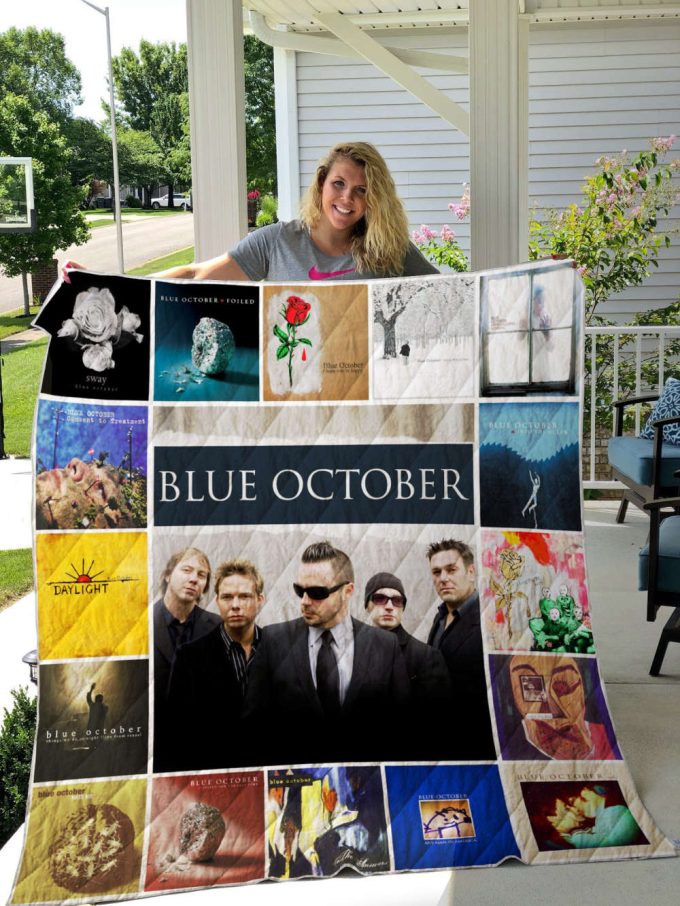 Blue October 1 Quilt Blanket For Fans Home Decor Gift 3