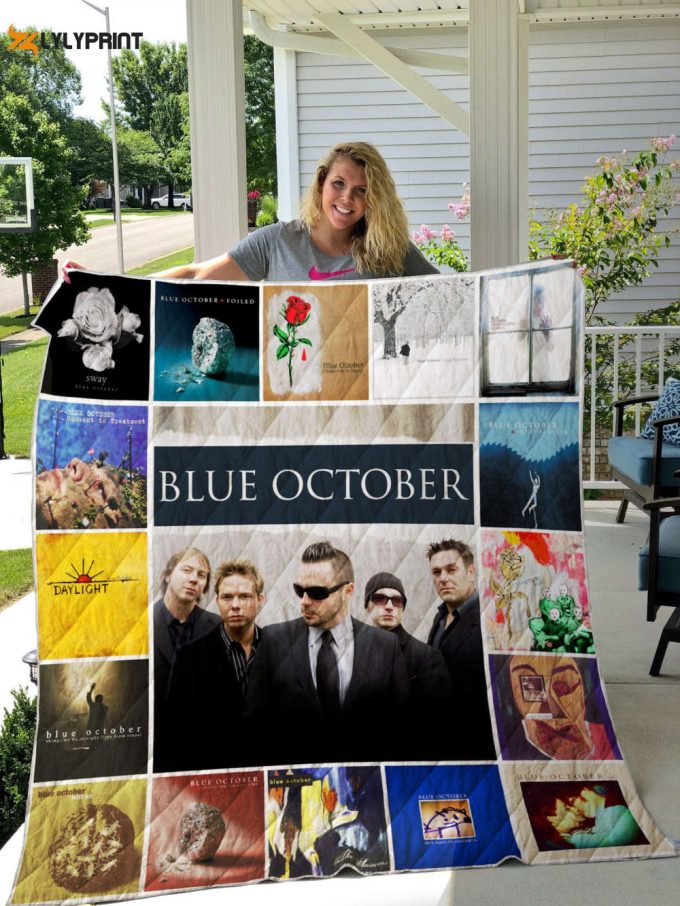 Blue October 1 Quilt Blanket For Fans Home Decor Gift 1