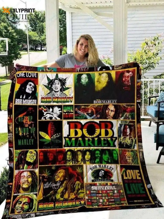 Bob Marley 5 Quilt Blanket For Fans Home Decor Gift 1