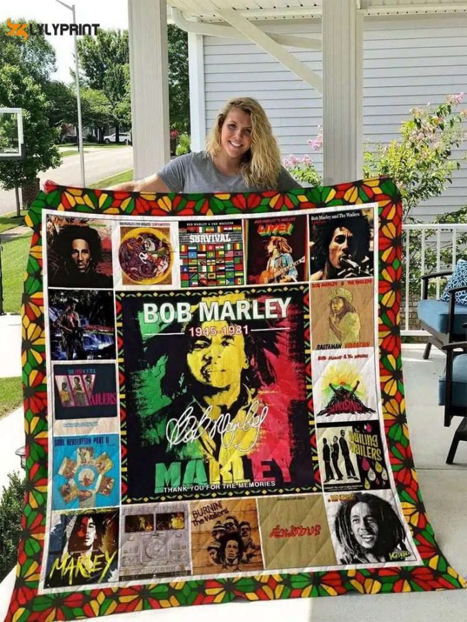 Bob Marley Quilt Blanket For Fans Home Decor Gift 1