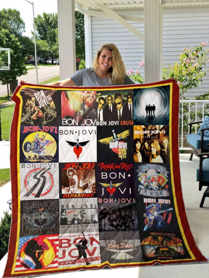 Bon Jovi 1 Quilt Blanket For Fans Home Decor Gift 2