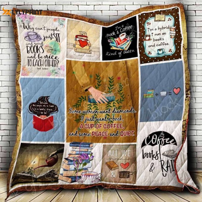 Book Coffee And Peace 3D Customized Quilt 1