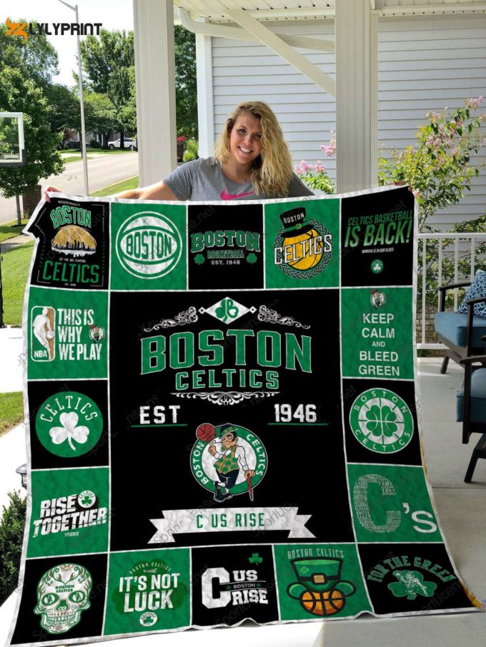 Boston Celtics Quilt Blanket For Fans Home Decor Gift 1