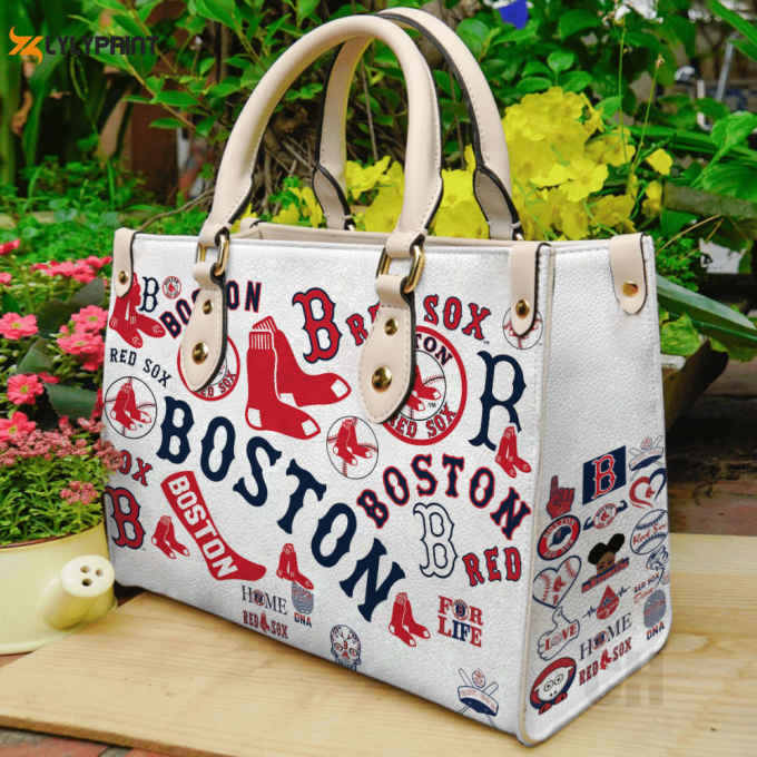 Stylish Boston Red Sox Leather Hand Bag Gift For Women'S Day - Perfect Women S Day Gift 1