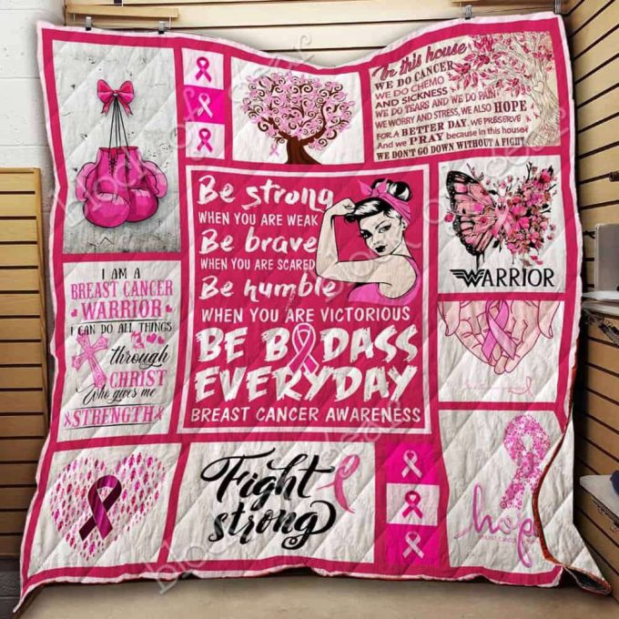 Breast Cancer 2 Quilt Blanket For Fans Home Decor Gift 2