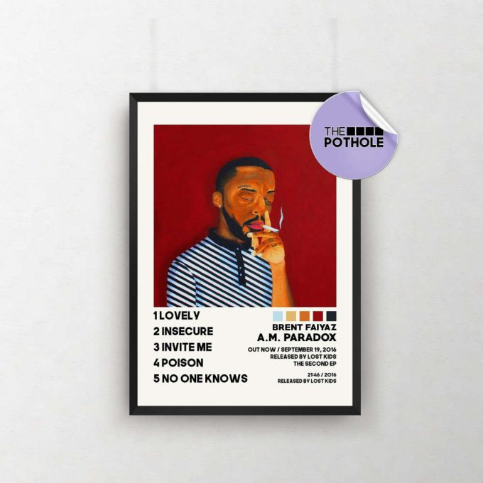 Brent Faiyaz Posters / A.m. Paradox Poster, Tracklist Album Cover Poster, Print Wall Art, Custom Poster, Fuck The World, Brent Faiyaz 2