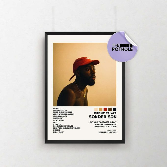 Brent Faiyaz Posters / Sonder Son Poster, Tracklist Album Cover Poster, Print Wall Art, Custom Poster, Fuck The World, Brent Faiyaz 2