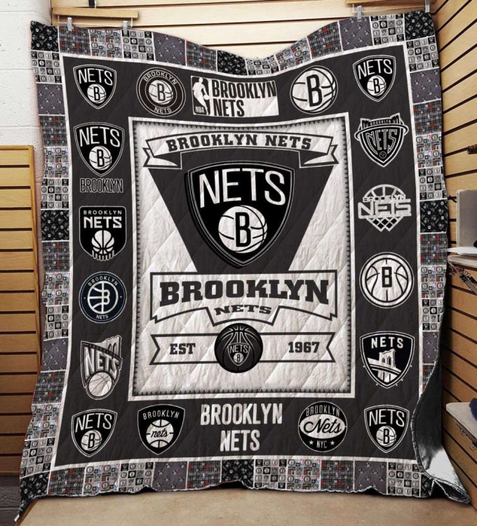 Brooklyn Nets Quilt Blanket For Fans Home Decor Gift 2