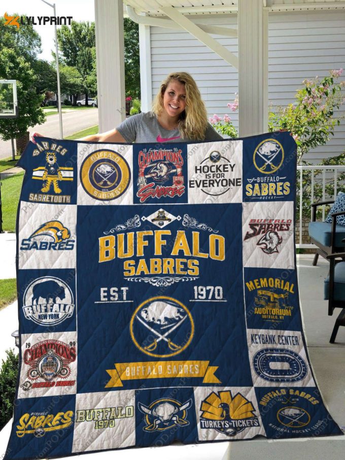 Buffalo Sabres Quilt Blanket For Fans Home Decor Gift 1