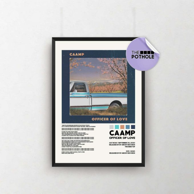 Caamp Posters, Officer Of Love Poster, Caamp, Officer Of Love Album Cover Poster, Poster Print Wall Art, Custom Poster, Tracklist Poster 2