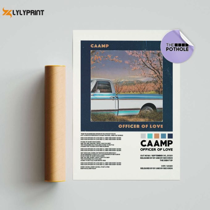 Caamp Posters, Officer Of Love Poster, Caamp, Officer Of Love Album Cover Poster, Poster Print Wall Art, Custom Poster, Tracklist Poster 1