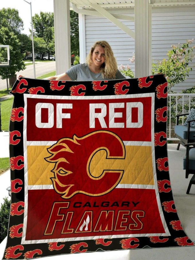 Calgary Flames 2 Quilt Blanket For Fans Home Decor Gift 2