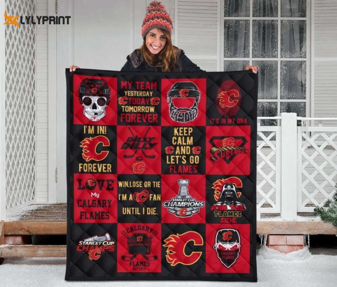 Calgary Flames 3 Quilt Blanket For Fans Home Decor Gift 1
