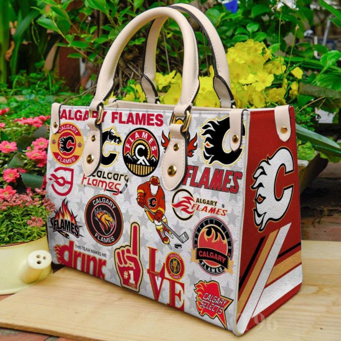 Calgary Flames Leather Handbag Gift For Women 2