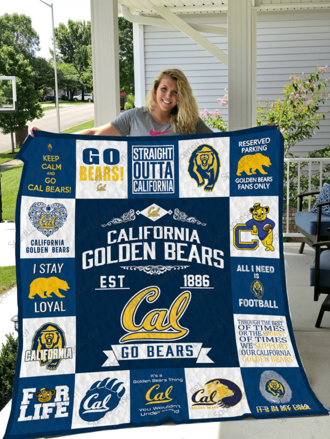 California Golden Bears 2 Quilt Blanket For Fans Home Decor Gift 2