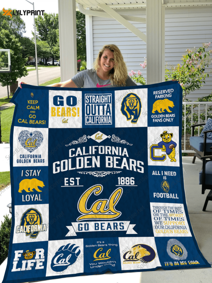 California Golden Bears 2 Quilt Blanket For Fans Home Decor Gift 1