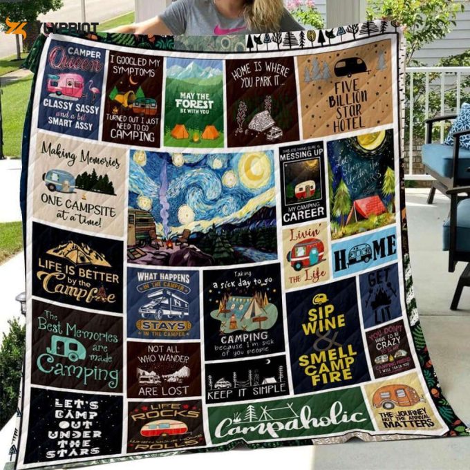 Camping One Campsite At A Time 3D Customized Quilt 1