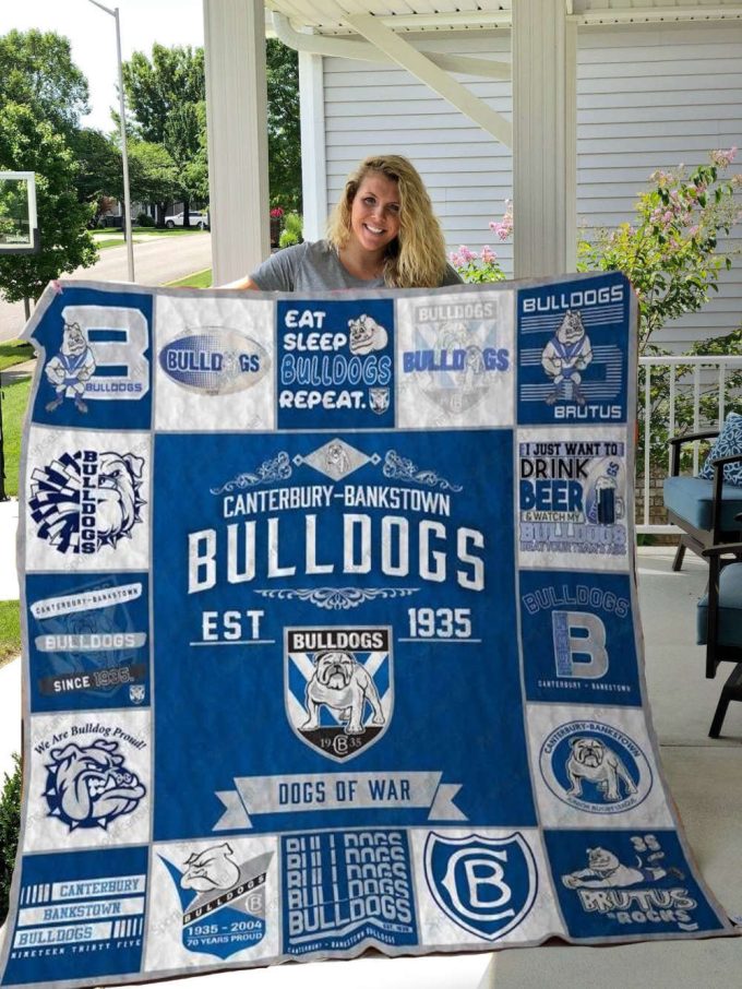 Canterbury Bankstown Bulldogs 2 Quilt Blanket For Fans Home Decor Gift 2