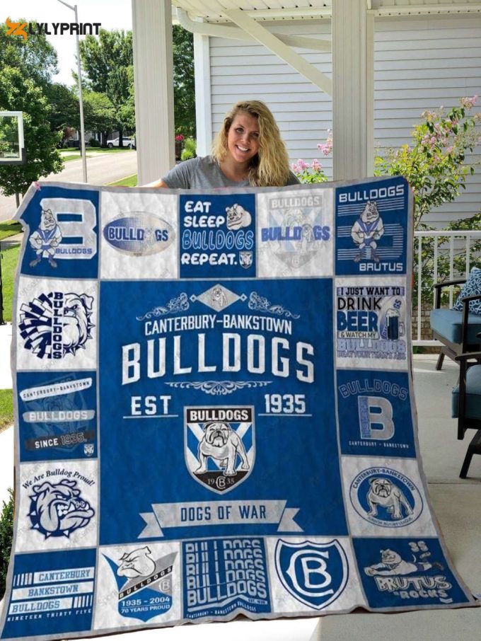 Canterbury Bankstown Bulldogs 2 Quilt Blanket For Fans Home Decor Gift 1