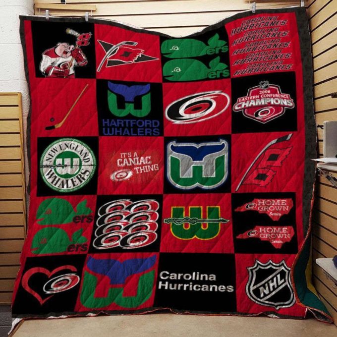Carolina Hurricanes Quilt Blanket For Fans Home Decor Gift 2