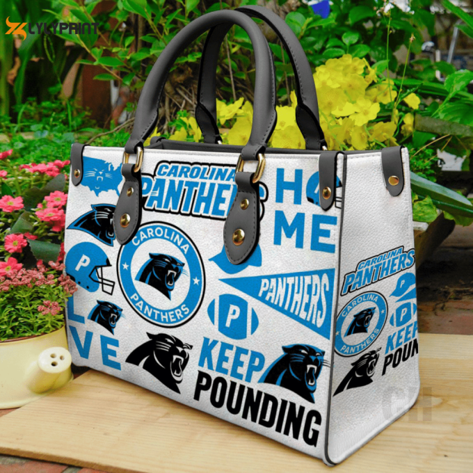 Stylish Carolina Panthers Leather Hand Bag Gift For Women'S Day - Perfect Women S Day Gift 1