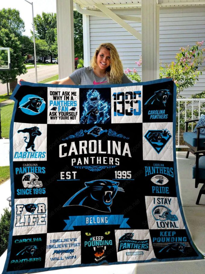 Carolina Panthers Quilt Blanket For Fans Home Decor Gift