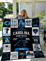 Carolina Panthers Quilt Blanket For Fans Home Decor Gift