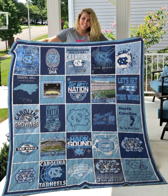 Carolina Tar Heels 2 Quilt Blanket For Fans Home Decor Gift 2