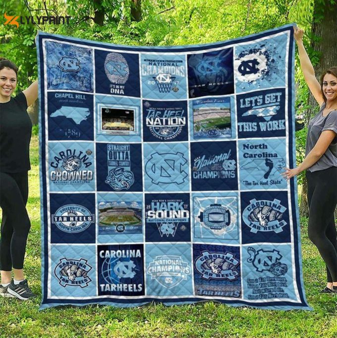 Carolina Tar Heels 3 Quilt Blanket For Fans Home Decor Gift 1