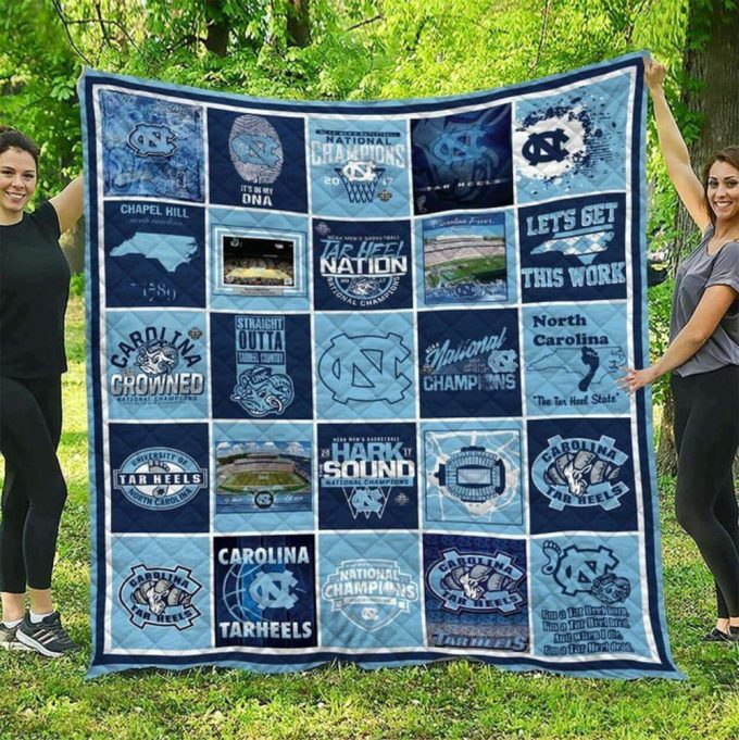 Carolina Tar Heels 3 Quilt Blanket For Fans Home Decor Gift 2