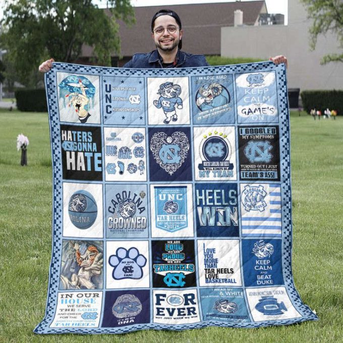 Carolina Tar Heels Quilt Blanket For Fans Home Decor Gift 2